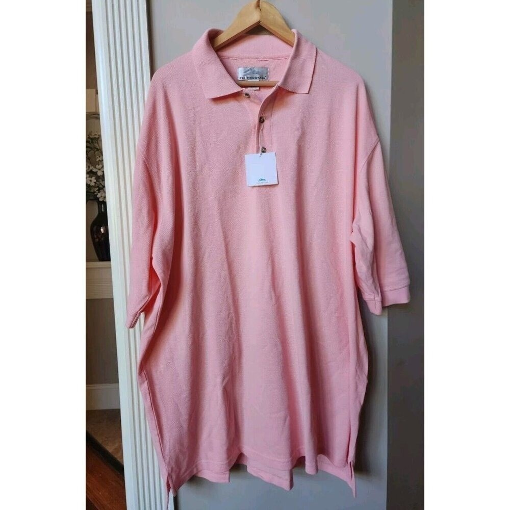 5XLT Tri Mountain Polo Shirt Big & Tall 5XLT NEW NWT Mens Pink Tri-Mountain